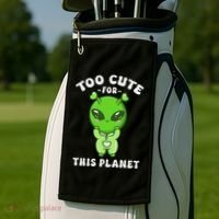 Alien Kawaii Cute Alien Too Cute For This Planet Golf Towel thumb 2