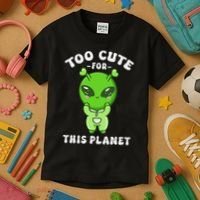 Alien Kawaii Cute Alien Too Cute For This Planet Kids T-Shirt thumb 3