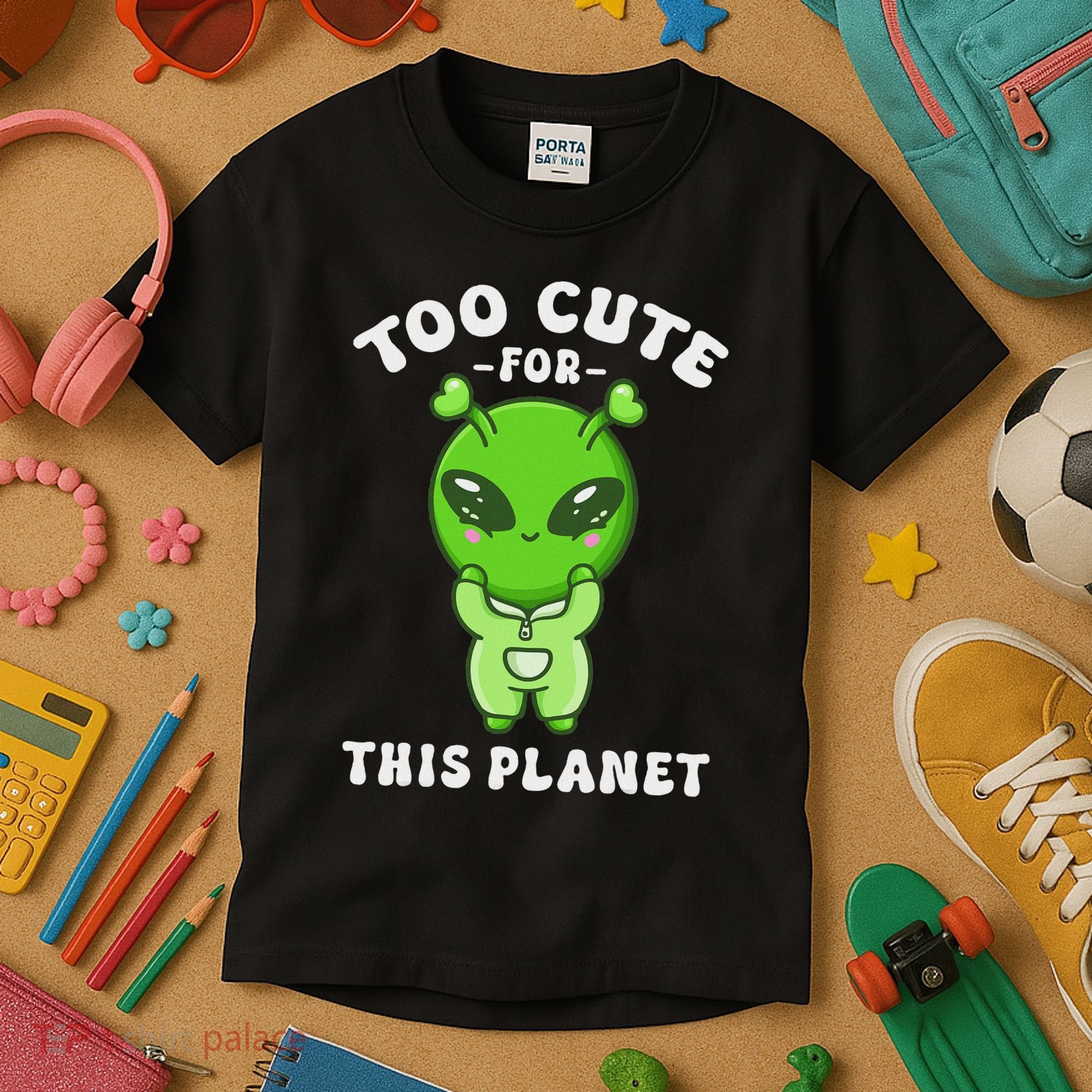 Alien Kawaii Cute Alien Too Cute For This Planet Kids T-Shirt