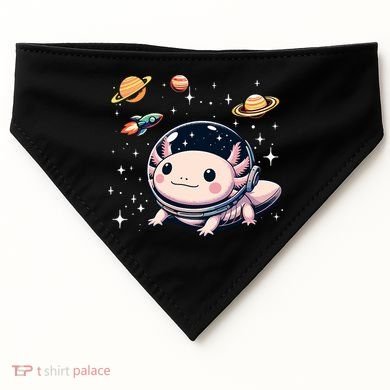 Axolotl Kawaii Cute Axolotls Astronaut Planets Space USA-Made Doggie Bandana