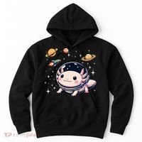 Axolotl Kawaii Cute Axolotls Astronaut Planets Space Hoodie thumb 0