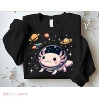 Axolotl Kawaii Cute Axolotls Astronaut Planets Space Sweatshirt thumb 2