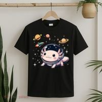 Axolotl Kawaii Cute Axolotls Astronaut Planets Space T-Shirt thumb 2