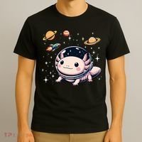 Axolotl Kawaii Cute Axolotls Astronaut Planets Space T-Shirt thumb 3