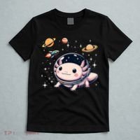 Axolotl Kawaii Cute Axolotls Astronaut Planets Space T-Shirt thumb 5