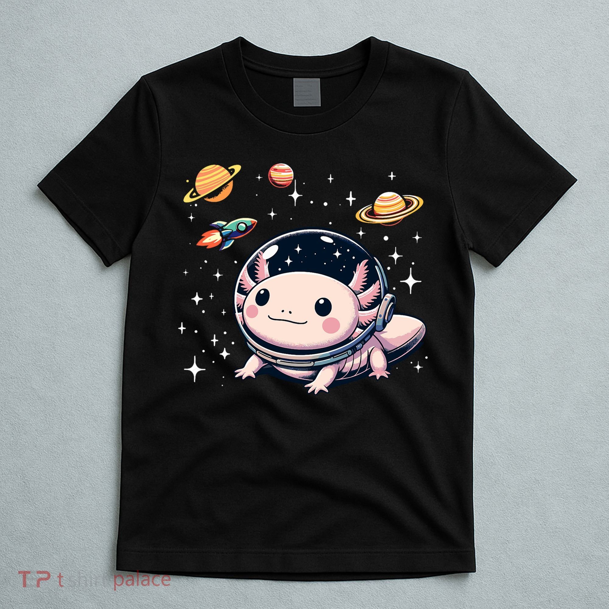 Axolotl Kawaii Cute Axolotls Astronaut Planets Space T-Shirt