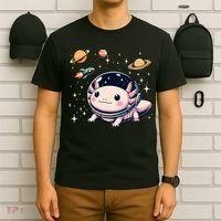 Axolotl Kawaii Cute Axolotls Astronaut Planets Space T-Shirt thumb 6