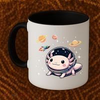 Axolotl Kawaii Cute Axolotls Astronaut Planets Space Coffee Mug thumb 2