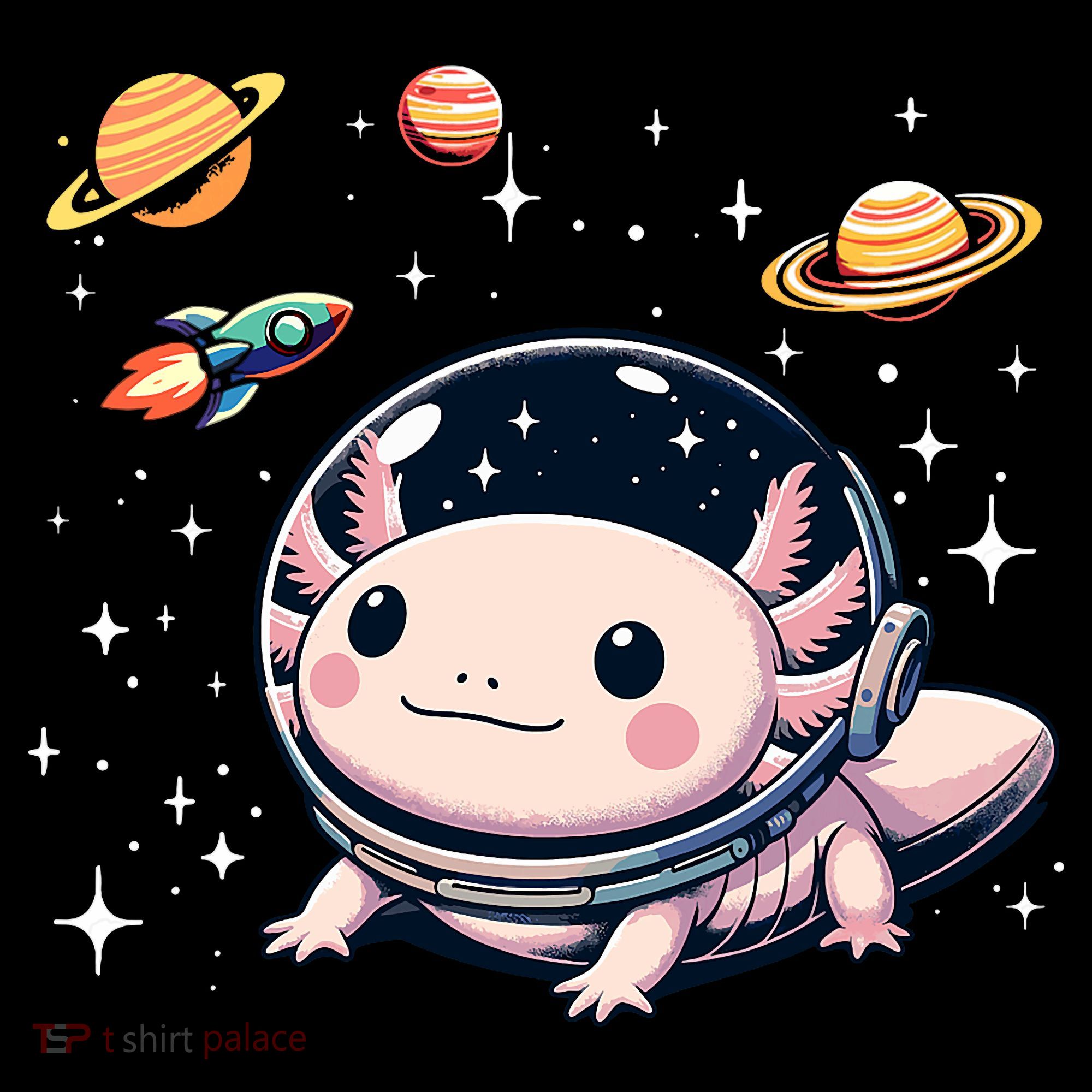 Axolotl Kawaii Cute Axolotls Astronaut Planets Space Women's Hoodie