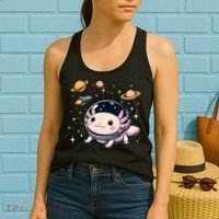 Axolotl Kawaii Cute Axolotls Astronaut Planets Space Women's Tank Top thumb 2