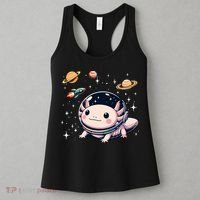 Axolotl Kawaii Cute Axolotls Astronaut Planets Space Women's Tank Top thumb 3