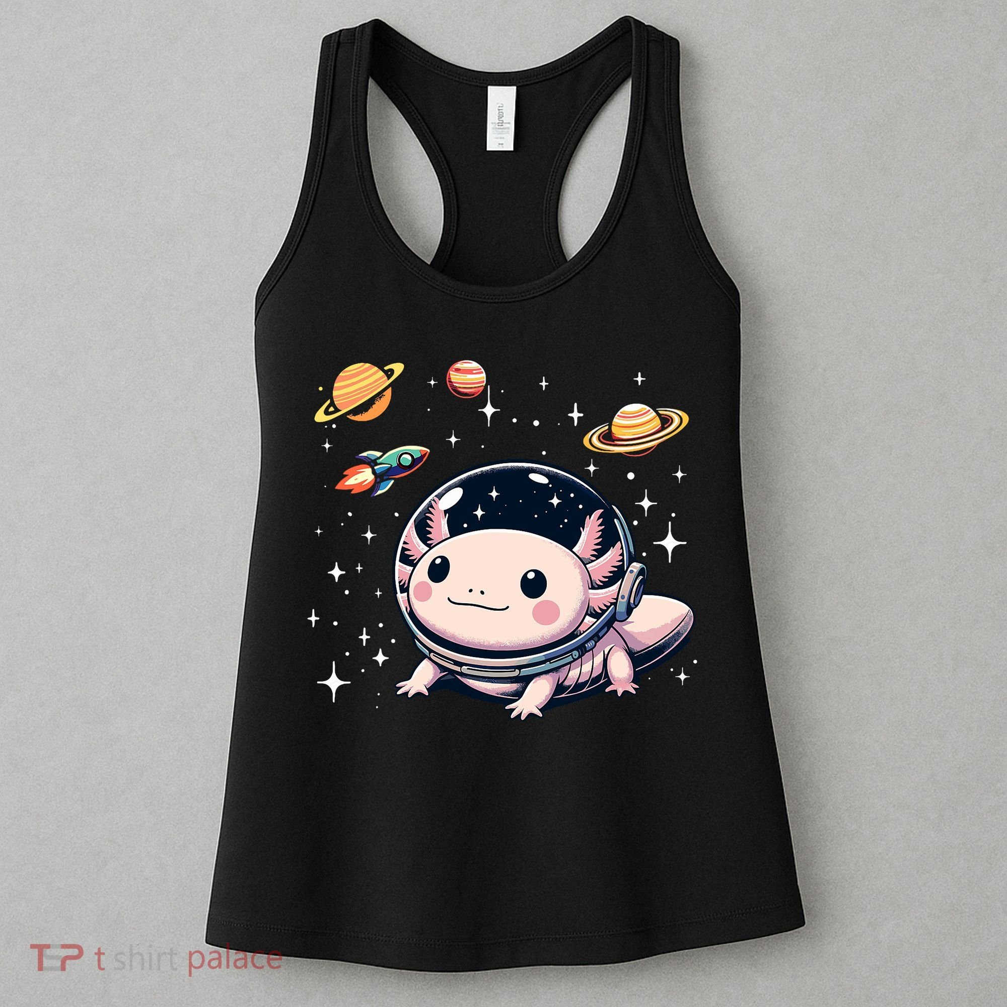 Axolotl Kawaii Cute Axolotls Astronaut Planets Space Women's Tank Top