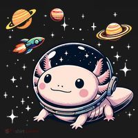 Axolotl Kawaii Cute Axolotls Astronaut Planets Space Women's Tank Top thumb 5