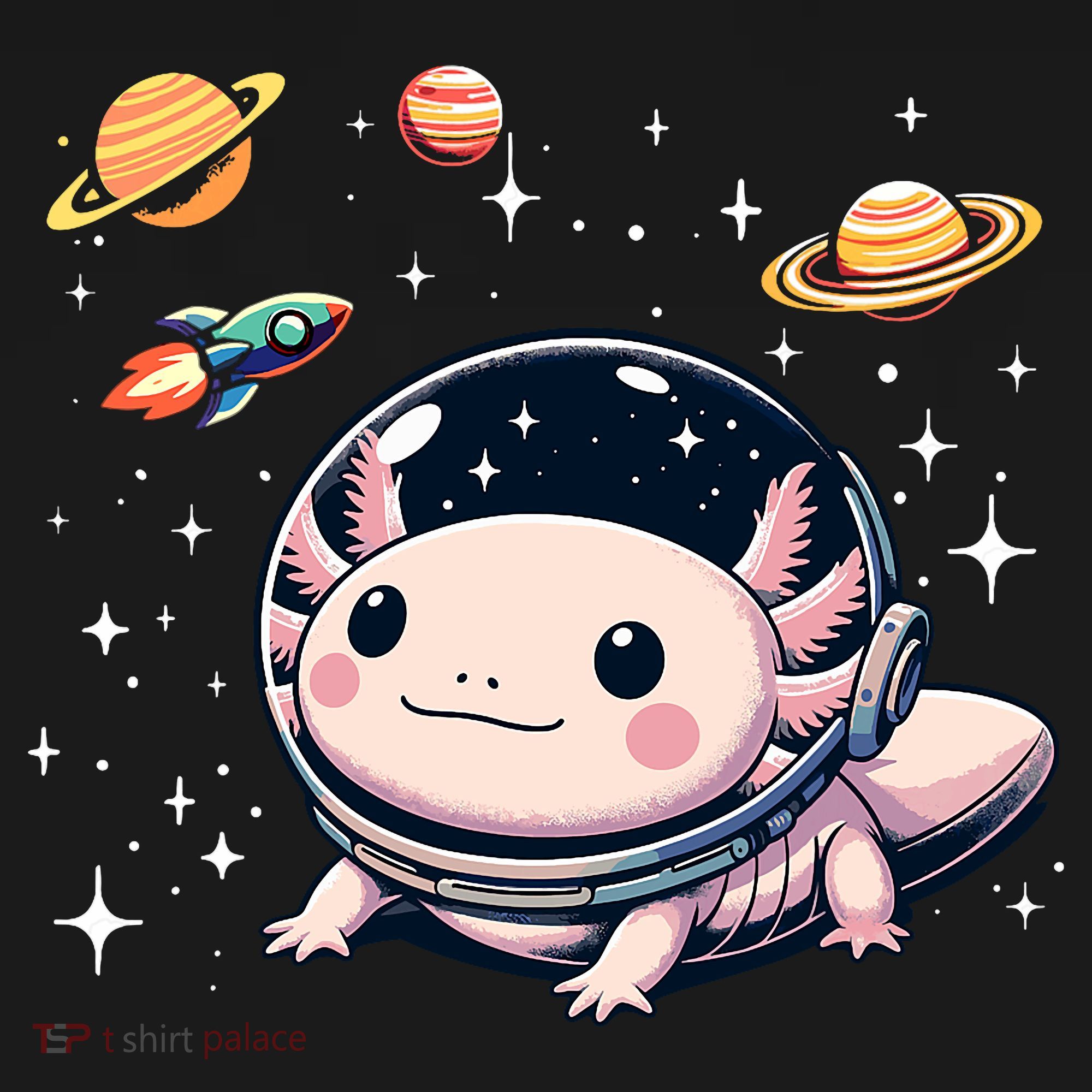 Axolotl Kawaii Cute Axolotls Astronaut Planets Space Women's Tank Top