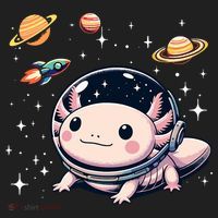 Axolotl Kawaii Cute Axolotls Astronaut Planets Space Hat thumb 2