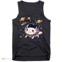 Axolotl Kawaii Cute Axolotls Astronaut Planets Space Tank Top thumb 0