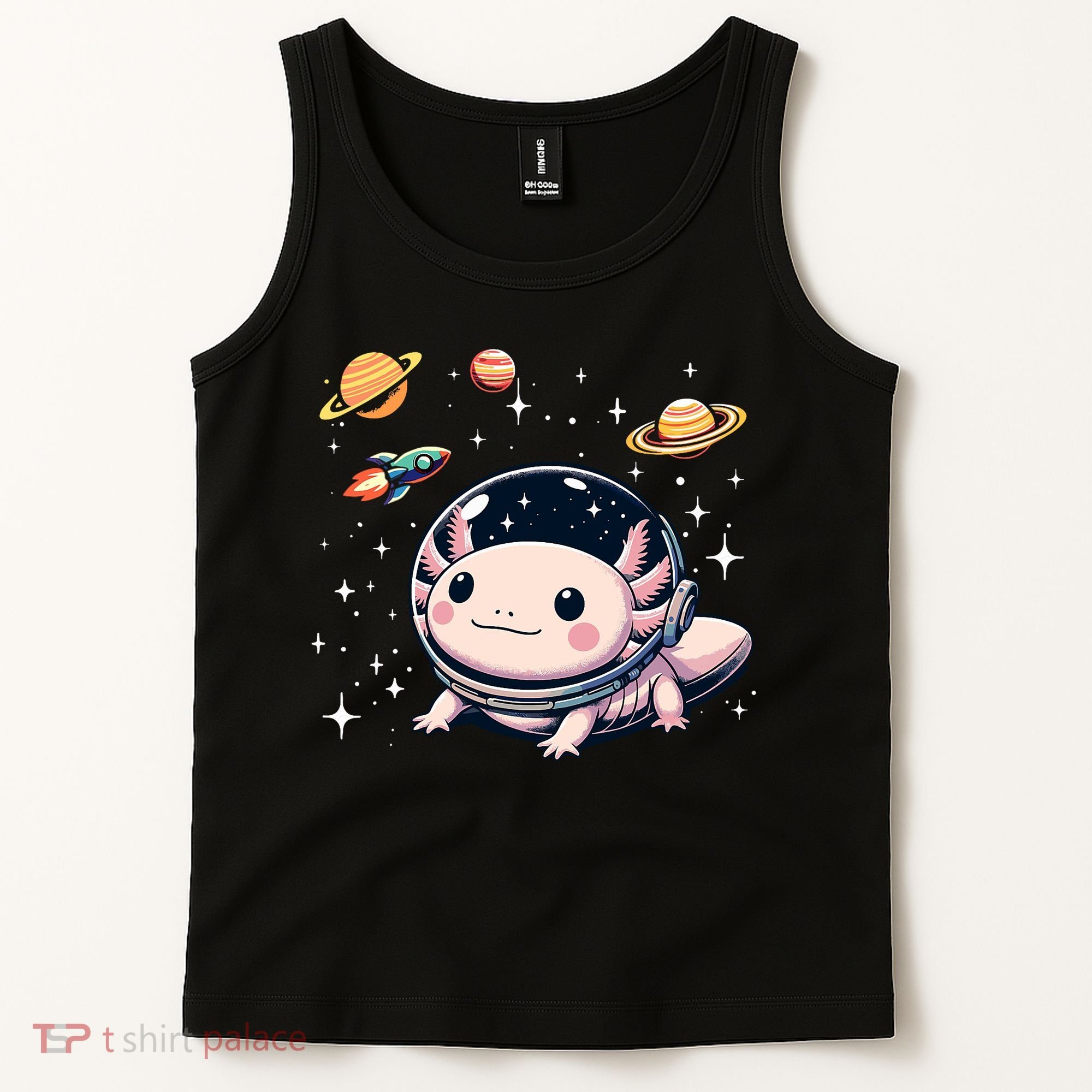 Axolotl Kawaii Cute Axolotls Astronaut Planets Space Tank Top