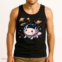 Axolotl Kawaii Cute Axolotls Astronaut Planets Space Tank Top thumb 3