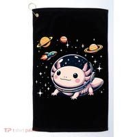 Axolotl Kawaii Cute Axolotls Astronaut Planets Space Golf Towel thumb 0