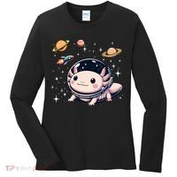 Axolotl Kawaii Cute Axolotls Astronaut Planets Space Women's Long Sleeve Shirt thumb 0
