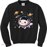 Axolotl Kawaii Cute Axolotls Astronaut Planets Space Kids Sweatshirt thumb 0