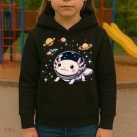 Axolotl Kawaii Cute Axolotls Astronaut Planets Space Kids Hoodie thumb 3