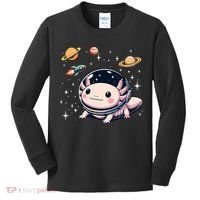 Axolotl Kawaii Cute Axolotls Astronaut Planets Space Kids Long Sleeve Shirt thumb 0