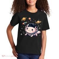 Axolotl Kawaii Cute Axolotls Astronaut Planets Space Kids T-Shirt thumb 2
