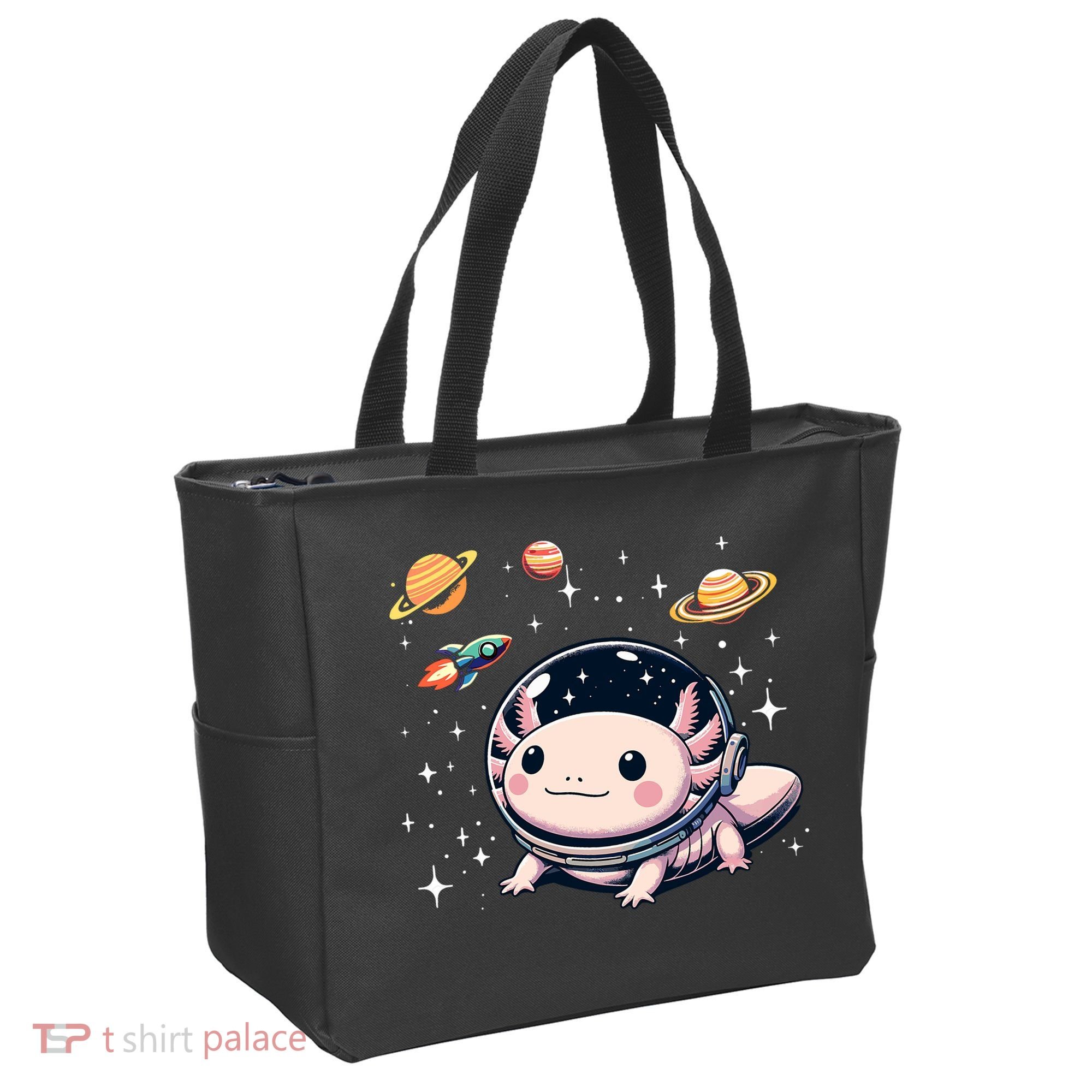 Axolotl Kawaii Cute Axolotls Astronaut Planets Space Tote Bag