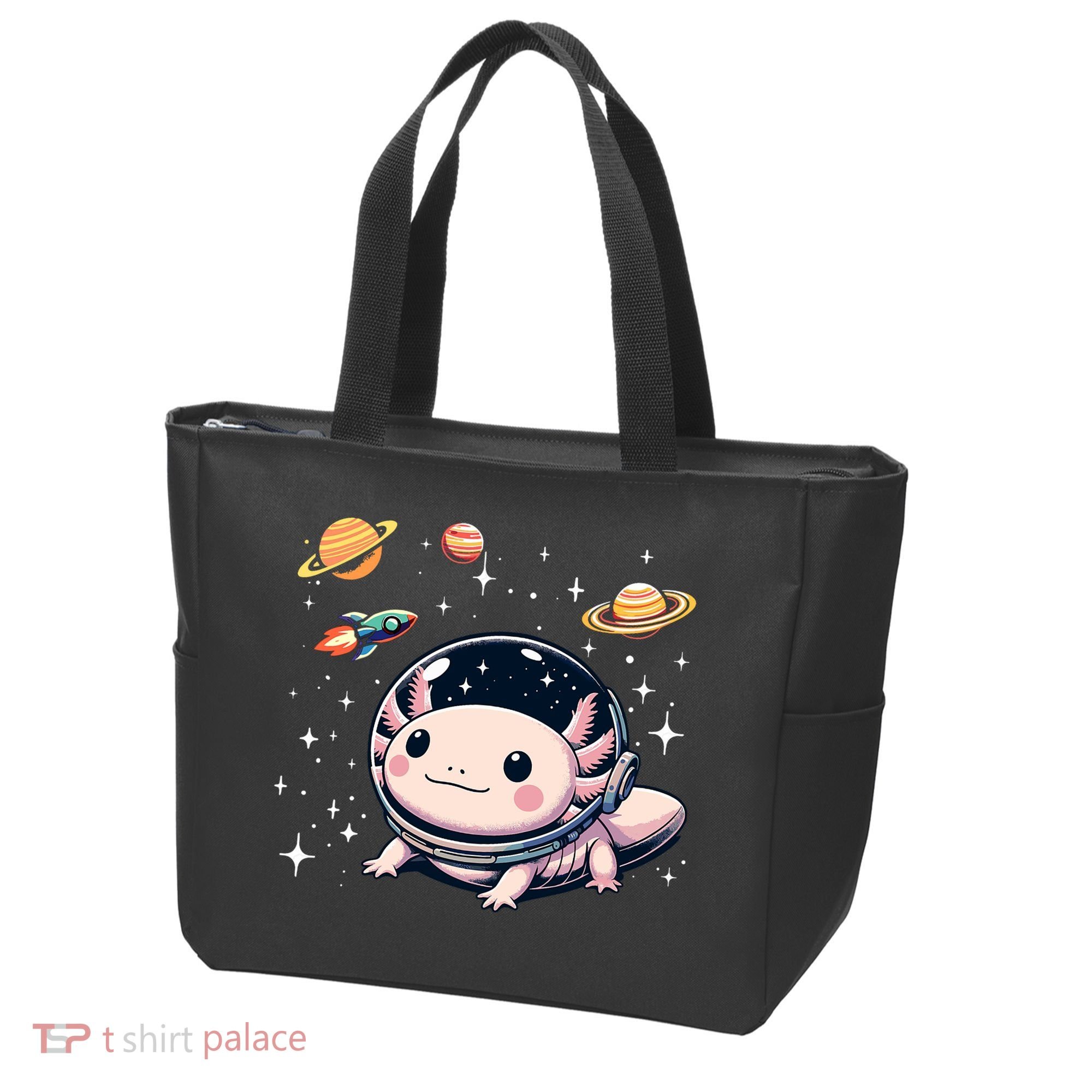 Axolotl Kawaii Cute Axolotls Astronaut Planets Space Tote Bag