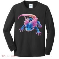 Axolotl Kawaii Cute Graphic Kids Long Sleeve Shirt thumb 0