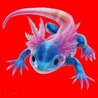 Axolotl Kawaii Cute Graphic Santa Hat thumb 1