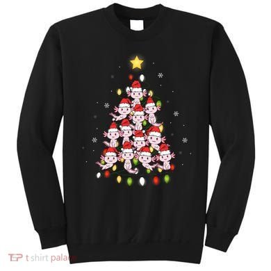 Axolotl Kawaii Christmas Tree Lights Pajama Xmas Tree Sweatshirt