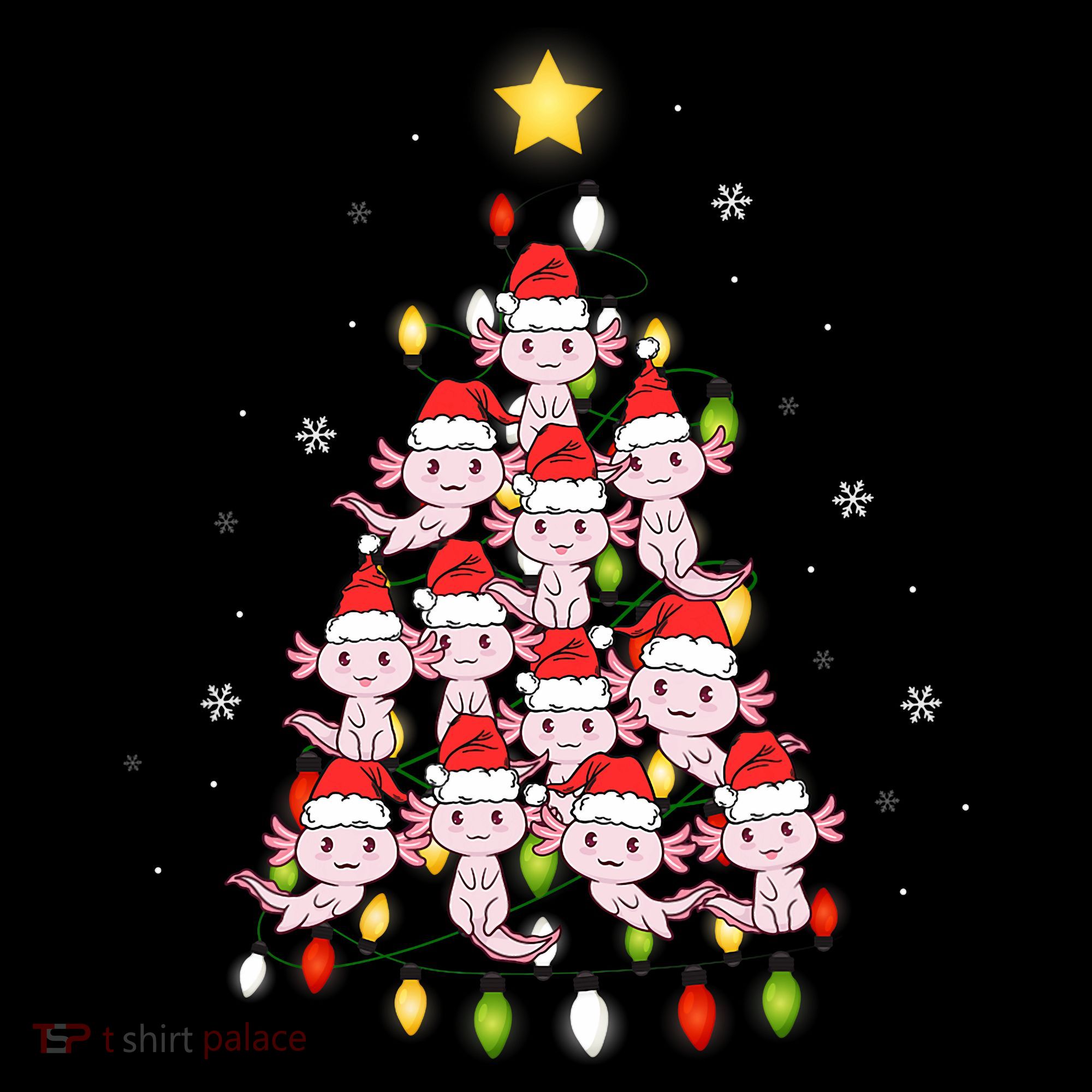 Axolotl Kawaii Christmas Tree Lights Pajama Xmas Tree Coffee Mug
