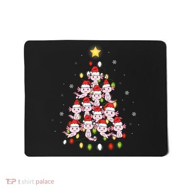 Axolotl Kawaii Christmas Tree Lights Pajama Xmas Tree Mousepad