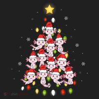 Axolotl Kawaii Christmas Tree Lights Pajama Xmas Tree Hat thumb 2
