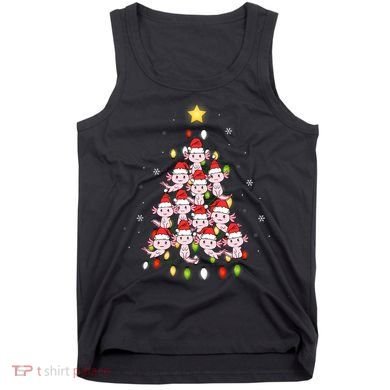 Axolotl Kawaii Christmas Tree Lights Pajama Xmas Tree Tank Top