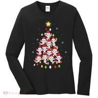 Axolotl Kawaii Christmas Tree Lights Pajama Xmas Tree Women's Long Sleeve Shirt thumb 0