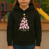 Axolotl Kawaii Christmas Tree Lights Pajama Xmas Tree Kids Hoodie thumb 3