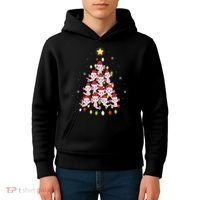 Axolotl Kawaii Christmas Tree Lights Pajama Xmas Tree Kids Hoodie thumb 4