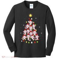 Axolotl Kawaii Christmas Tree Lights Pajama Xmas Tree Kids Long Sleeve Shirt thumb 0