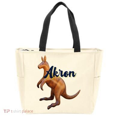 Akron Kangaroo Fun Retro Zips Tote Bag