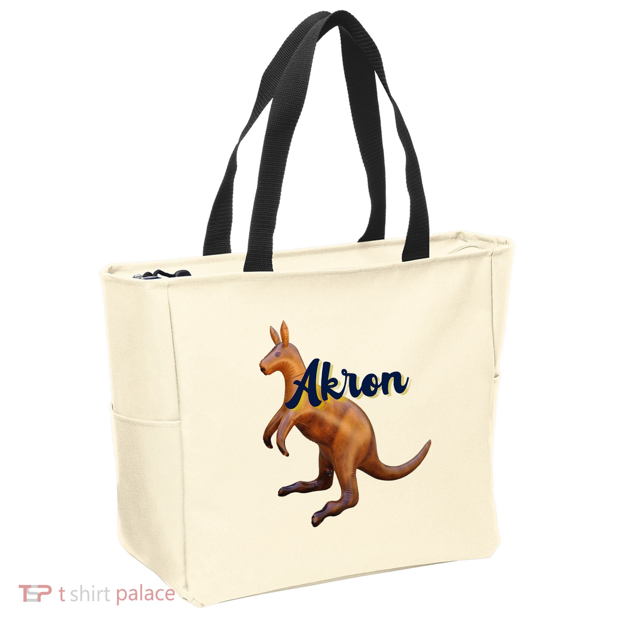 Akron Kangaroo Fun Retro Zips Tote Bag