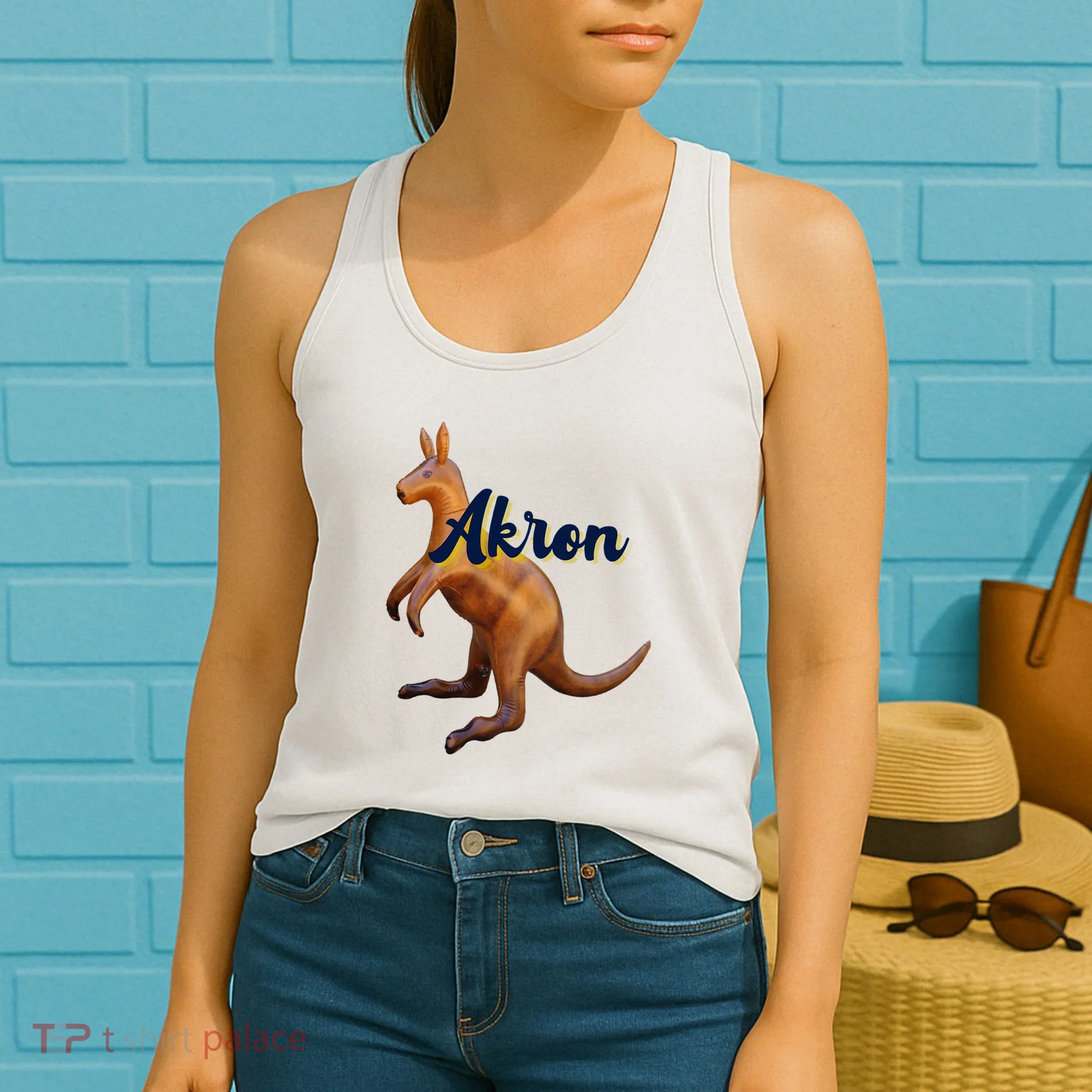 Akron Kangaroo Fun Retro Zips Women's Tank Top