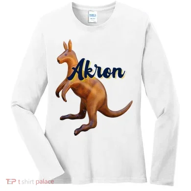Akron Kangaroo Fun Retro Zips Women's Long Sleeve Shirt