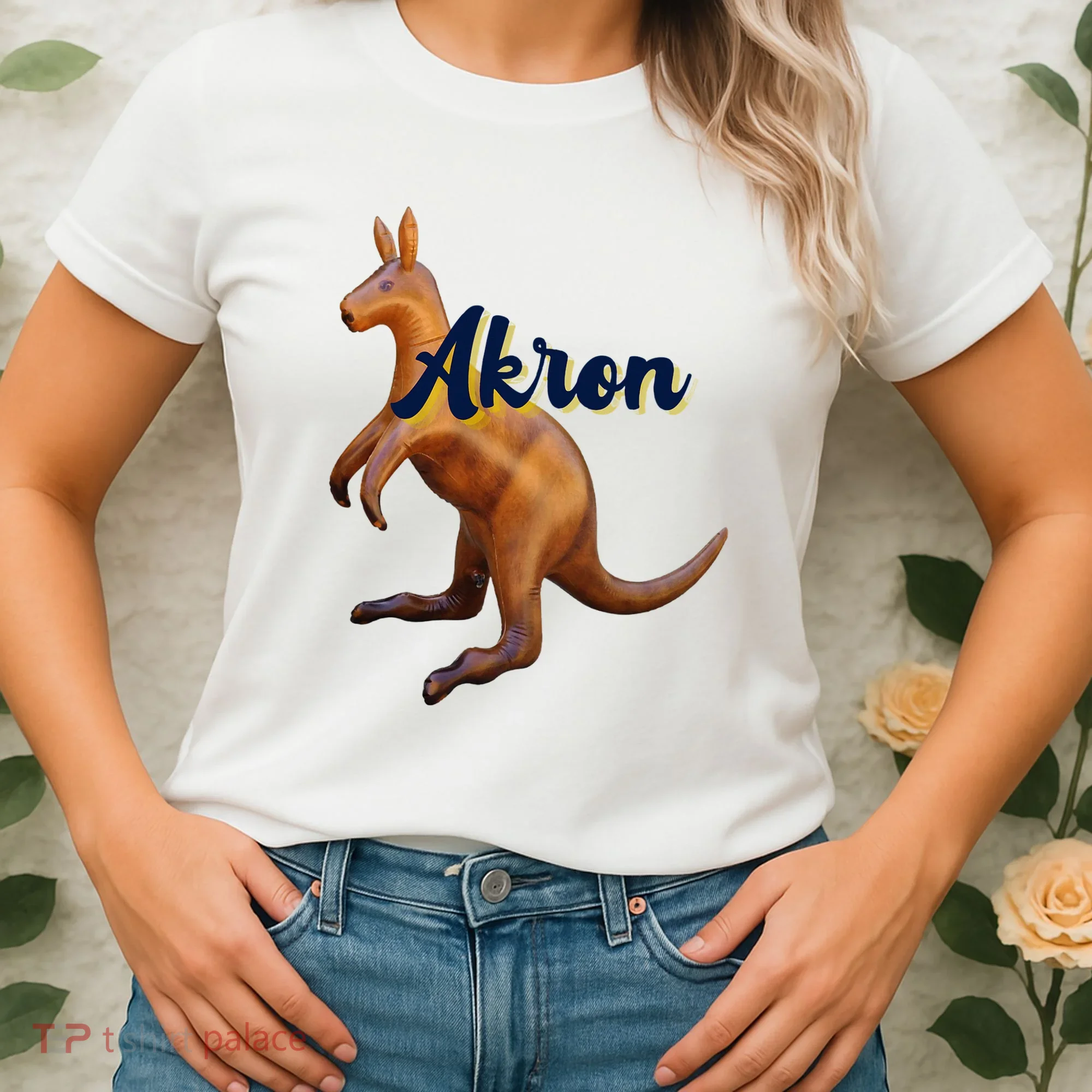 Akron Kangaroo Fun Retro Zips Women's T-Shirt