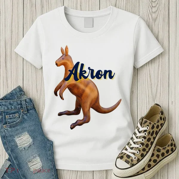 Akron Kangaroo Fun Retro Zips Women's T-Shirt