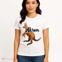 Akron Kangaroo Fun Retro Zips Women's T-Shirt thumb 4