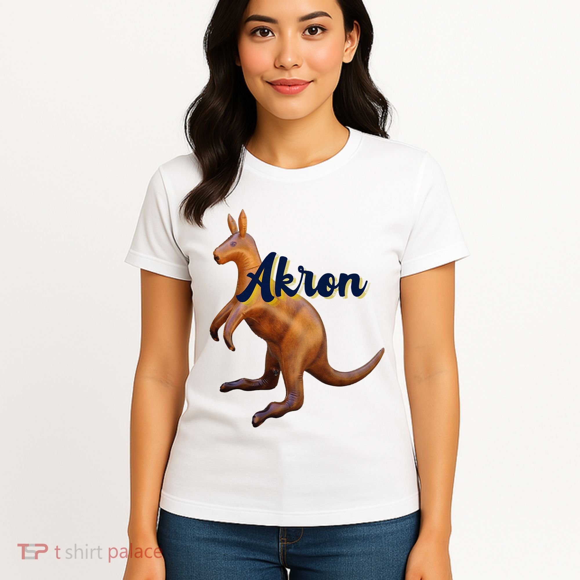 Akron Kangaroo Fun Retro Zips Women's T-Shirt