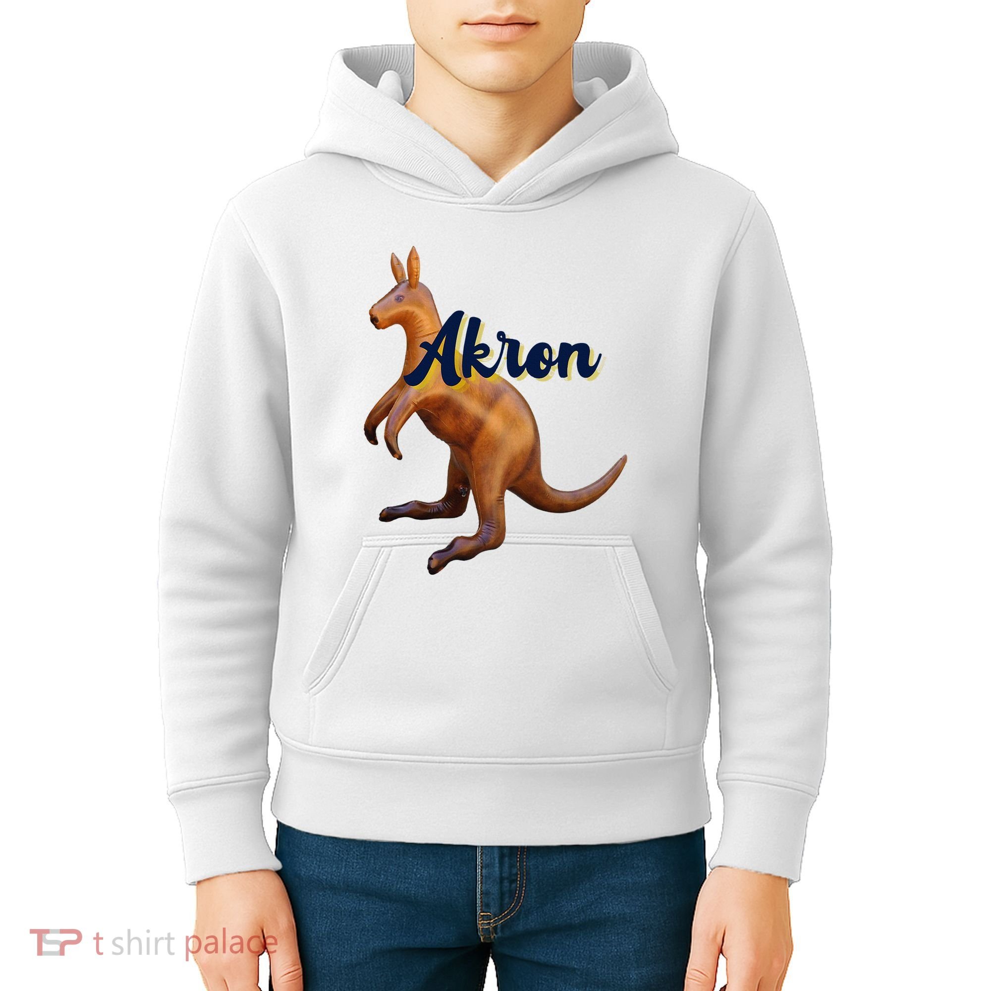 Akron Kangaroo Fun Retro Zips Kids Hoodie